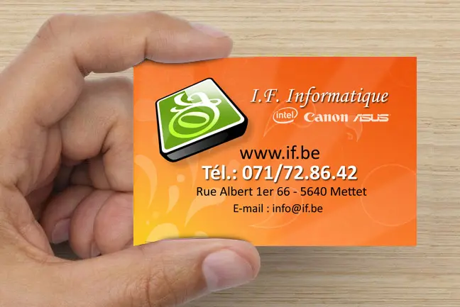 création de carte de visite professionnelle à Nivelles