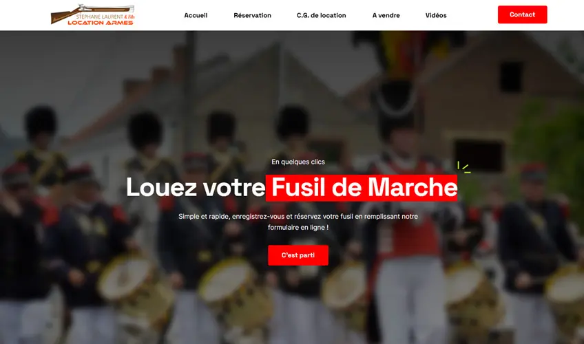 Création de site Armurerie stephane laurent location armes à Mettet