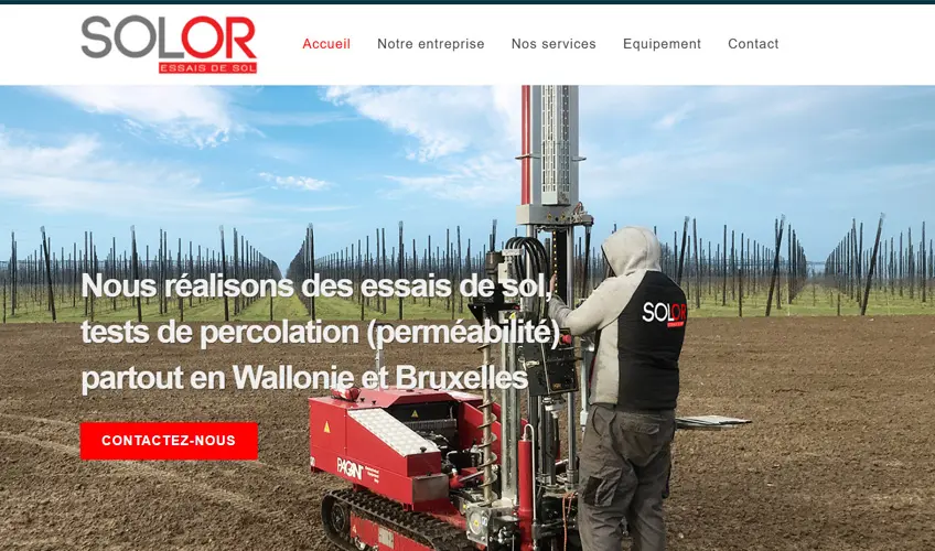 Création de site internet Solor etude de sol à Mettet