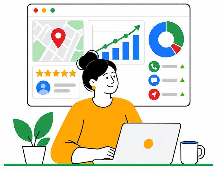Avis clients et visibilité d'une fiche d'établissement Google