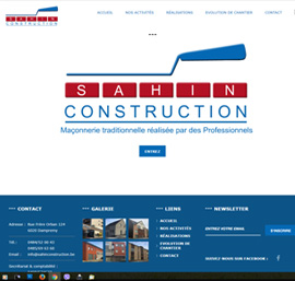 Sahin Construction à Charleroi création de site internet